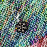 Black and Silver Snowflake Beaded Stitch Marker