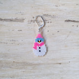 Pink Snowman Beaded Stitch Marker