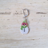 Pale Green Snowman Beaded Stitch Marker