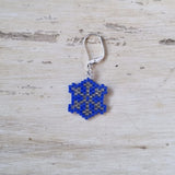 Blue and Silver Snowflake Beaded Stitch Marker