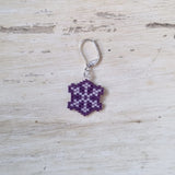 Purple Snowflake Beaded Stitch Marker