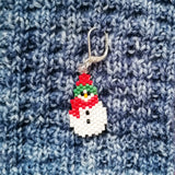 Red Snowman Beaded Stitch Marker